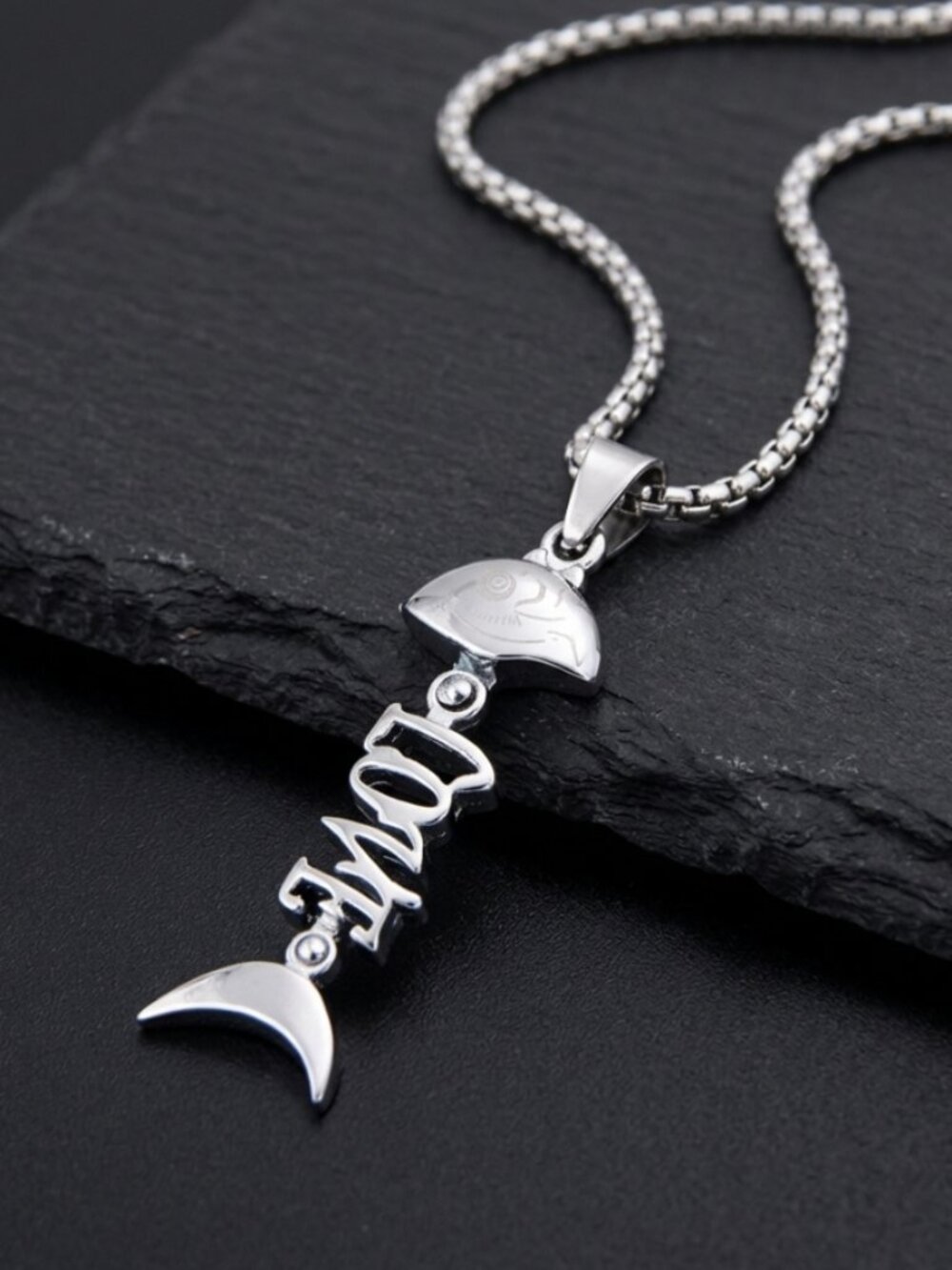 Fish Shape "LOVE" Necklace